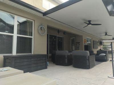 Seamless aluminum gutter install in Wesley Chapel, FL — May 2026