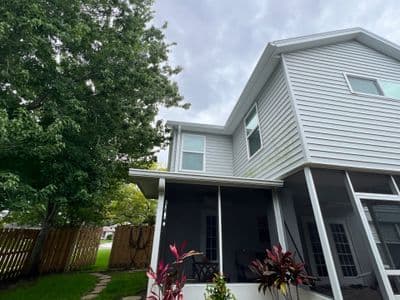 Seamless aluminum gutter install in Clearwater, FL — May 2026