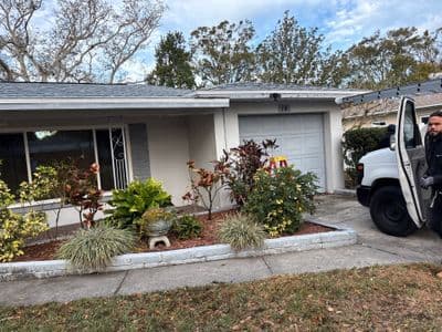 Seamless aluminum gutter install in Clearwater, FL — Feb 2026